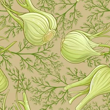 Fennel vector pattern Stock Illustration