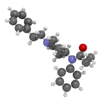 Fentanyl (fentanil) opioid analgesic drug molecule. Skeletal formula. Stock  Vector