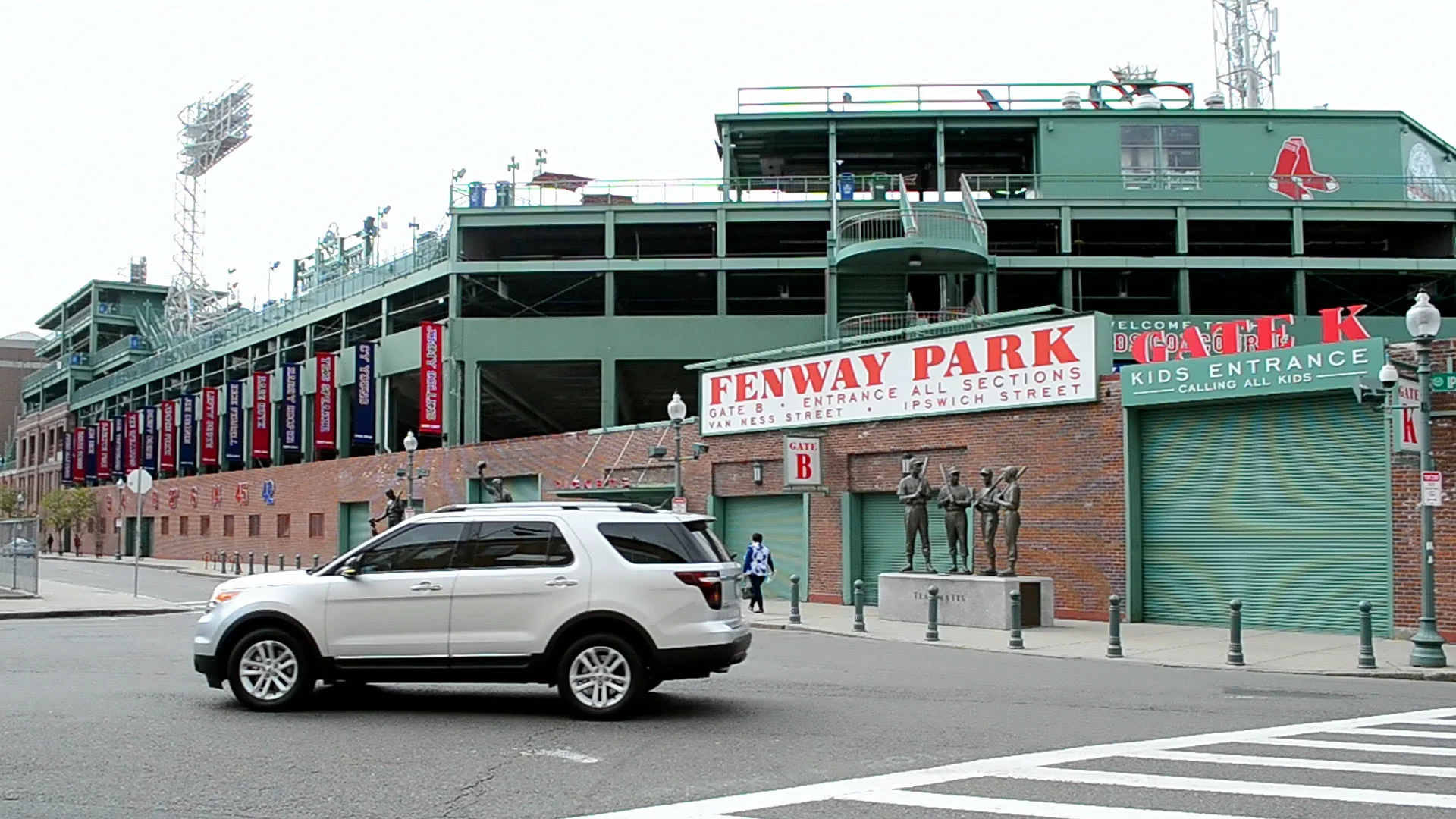 The Ipswich Street entrance to Fenway Park, home of the Boston Red