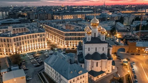 Feodorovsky cathedral and cityscape Vídeos de archivo 80206933