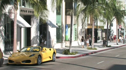 Ferarri on Rodeo Drive in Hollywood Video stock 146953