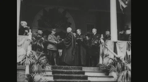 Ferdinand Foch receiving degree from Georgetown university Stock Footage