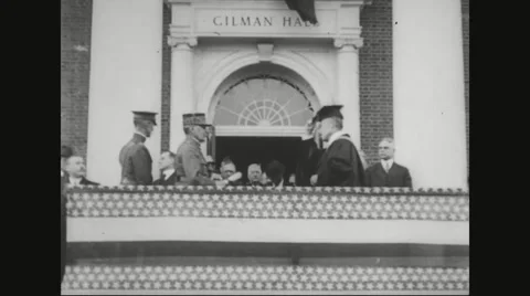 Ferdinand Foch receiving degree from Johns Hopkins University Stock Footage