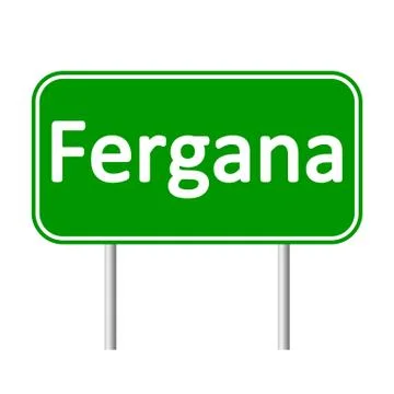Fergana road sign. Illustrazione stock