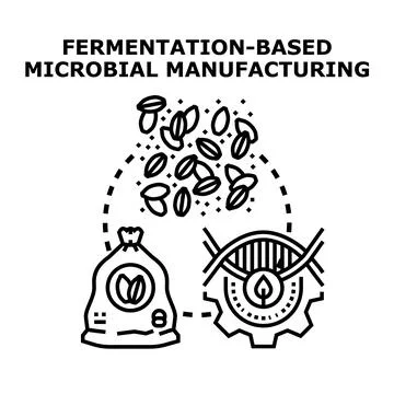 Fermentation based microbial manufacturing process concept Stock Illustration