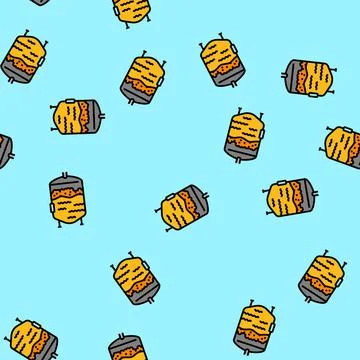 Fermentation beer production vector seamless pattern 库存插图