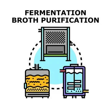 Fermentation broth purification process engineering concept Stock Illustration