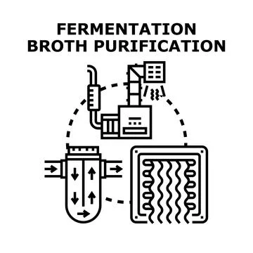Fermentation broth purification process for industrial bioprocessing Stock Illustration