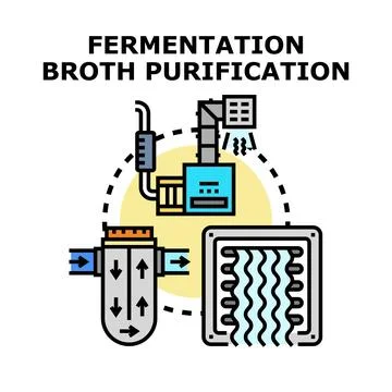 Fermentation broth purification process for industrial bioprocessing Stock Illustration