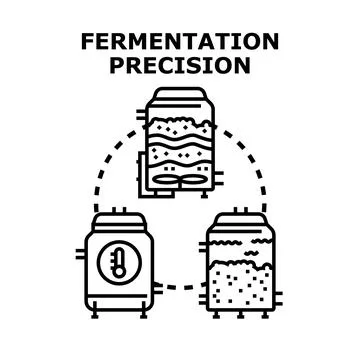 Fermentation precision process managing industrial tanks Stock Illustration