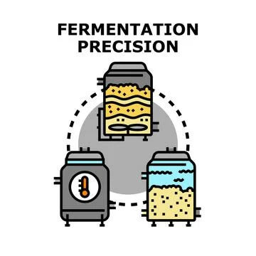 Fermentation precision process managing industrial tanks Stock Illustration