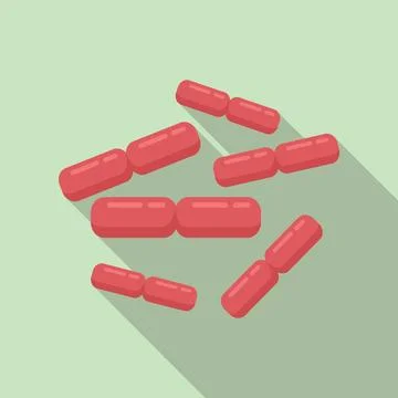 Fermentation probiotic icon flat . Gut bacteria Illustrazione stock