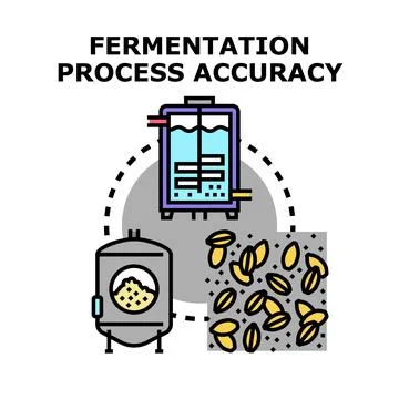 Fermentation process accuracy controlling yeast and liquids Stock Illustration