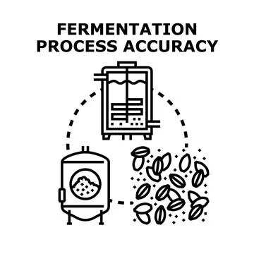Fermentation process accuracy controlling yeast and liquids Stock Illustration