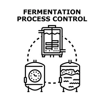 Fermentation process control and industrial manufacturing concept Stock Illustration