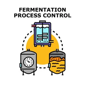 Fermentation process control and industrial manufacturing concept Stock Illustration