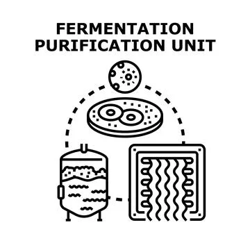 Fermentation purification unit developing biotechnology engineering process Stock Illustration
