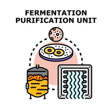 Fermentation purification unit developing biotechnology engineering process Stock Illustration