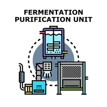 Fermentation purification unit for industrial processing Stock Illustration