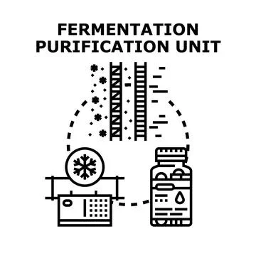 Fermentation purification unit for scientific process Stockillustratie