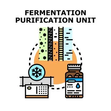Fermentation purification unit for scientific process Stockillustratie