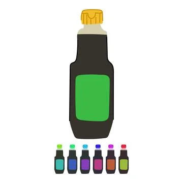 Fermentation soy sauce vector cartoon graphic Stock Illustration