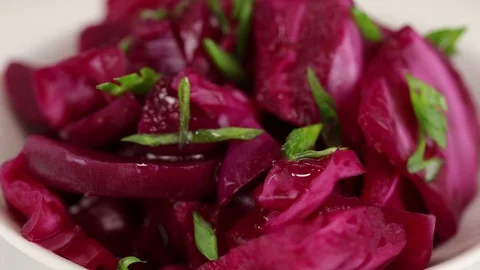 Fermented cabbage with beets Stock Footage 121966242