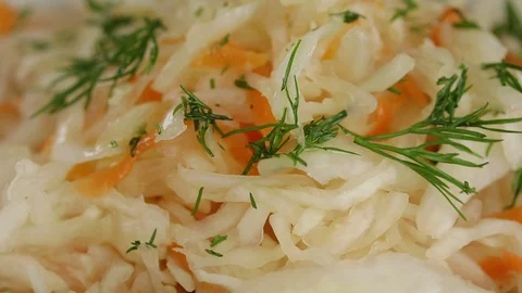 Fermented cabbage with carrots Stock Footage 121966259