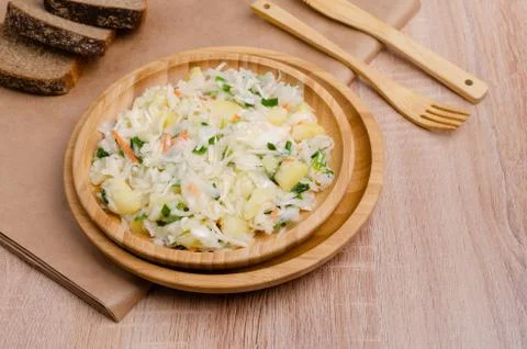 Fermented cabbage salad Stock Photos