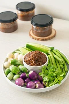 Fermented Fish Chili Paste with Fresh Vegetables 写真素材