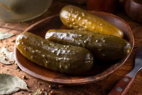 Fermented Kosher Dill Pickles Foto stock