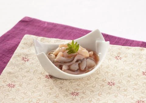 Fermented octopus flavored with wasabi Stock Photos