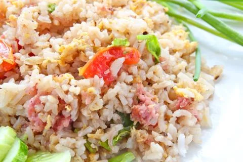 Fermented pork fried rice Stock Photos