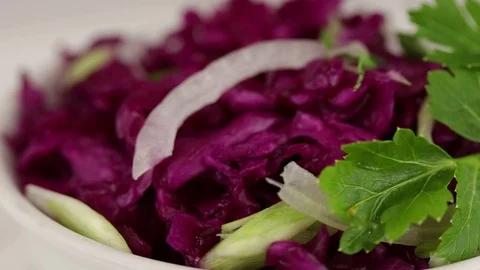 Fermented red cabbage rotates clockwise Stock Footage 122011335