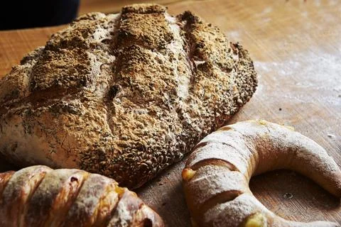 Fermented Rye Bread and Whole Wheat Bread Foto stock