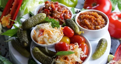 Fermented vegetables.  Stock Footage 116711486