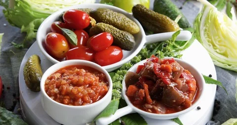 Fermented vegetables Stock Footage 116758595