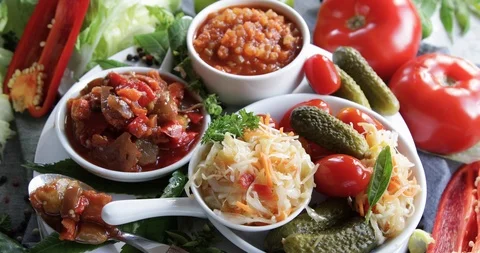 Fermented vegetables Stock Footage 116758603