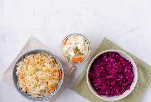 Fermented vegetables on tabletop 스톡 사진
