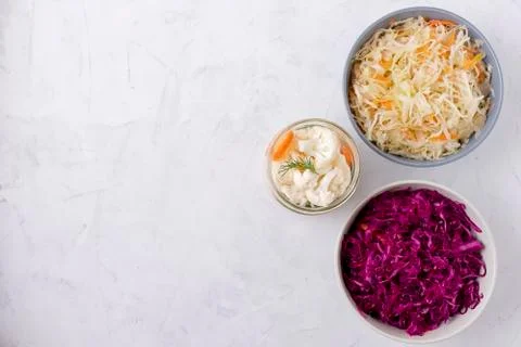 Fermented vegetables on tabletop Foto stock