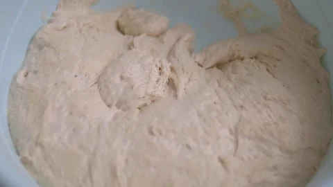 Fermented wheat flour dough, raw fermented dough, fermented and maturing doug 스톡 동영상 242936301