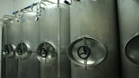 Fermenters for beer Video stock 107426777
