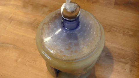 Fermenting bottle bubbling Stock Footage 147606906