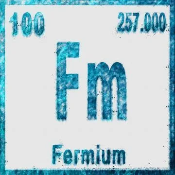Fermium Chemical Element Blue on White Stock Illustration