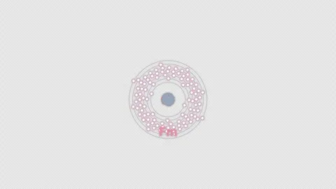 Fermium Fm Bohr Atom Model Clean No Text Animation Video Overlay Alpha 4K Vidéo 339364165