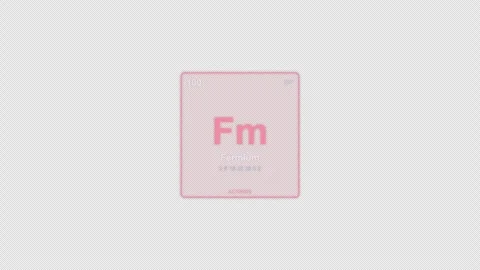 Fermium Fm Periodic Table Element Tile Labeled Animation Video Overlay Alpha 4K Stockbeeldmateriaal 339363983