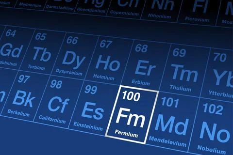 Fermium on periodic table of the elements, with element symbol Fm イラスト素材
