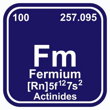 Fermium Periodic Table of the Elements Vector illustration eps 10 Stock Illustration