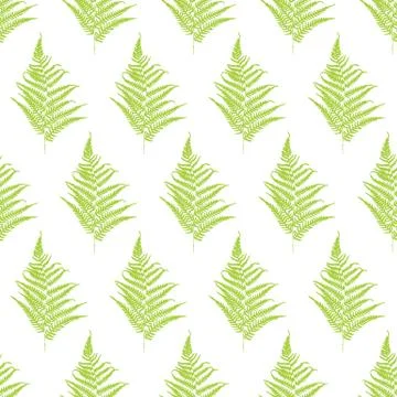 Fern frond silhouettes seamless pattern. Vector illustration Stock Illustration