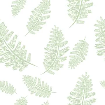 Fern frond silhouettes seamless pattern. Floral print. Illustrazione stock